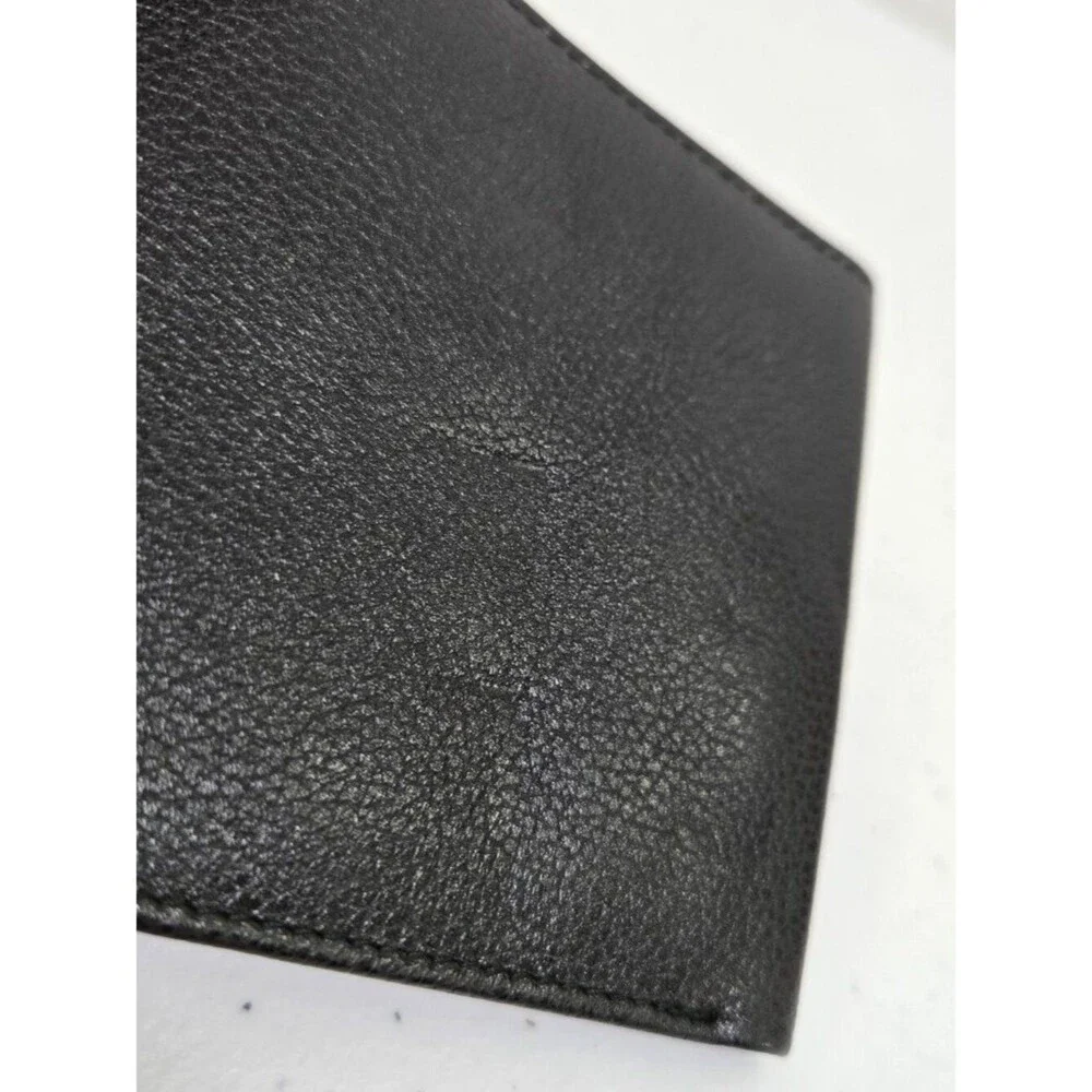 Emanuel Ungaro Bifold Wallet Black Gold Tone Mens Leather Vintage Small